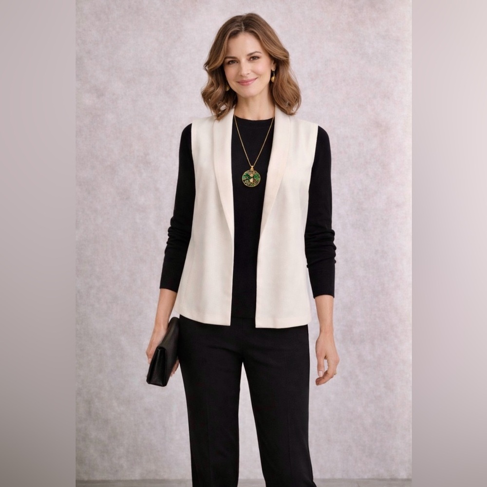 Reitmans White/ Cream Sleeveless Vest – Elegant Layering Piece. NWOT